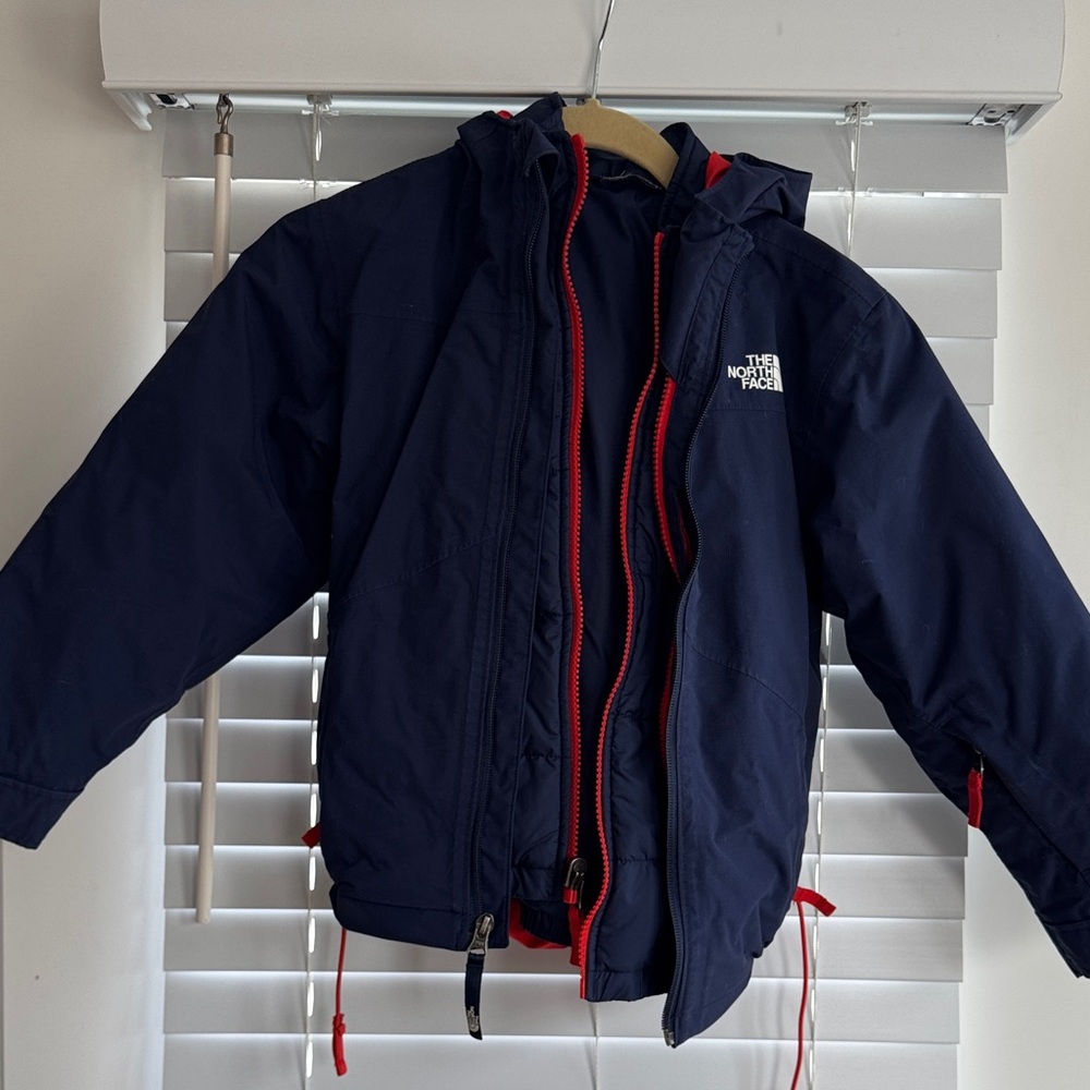 The North Face Kids Dark Blue Puffer with Red Details